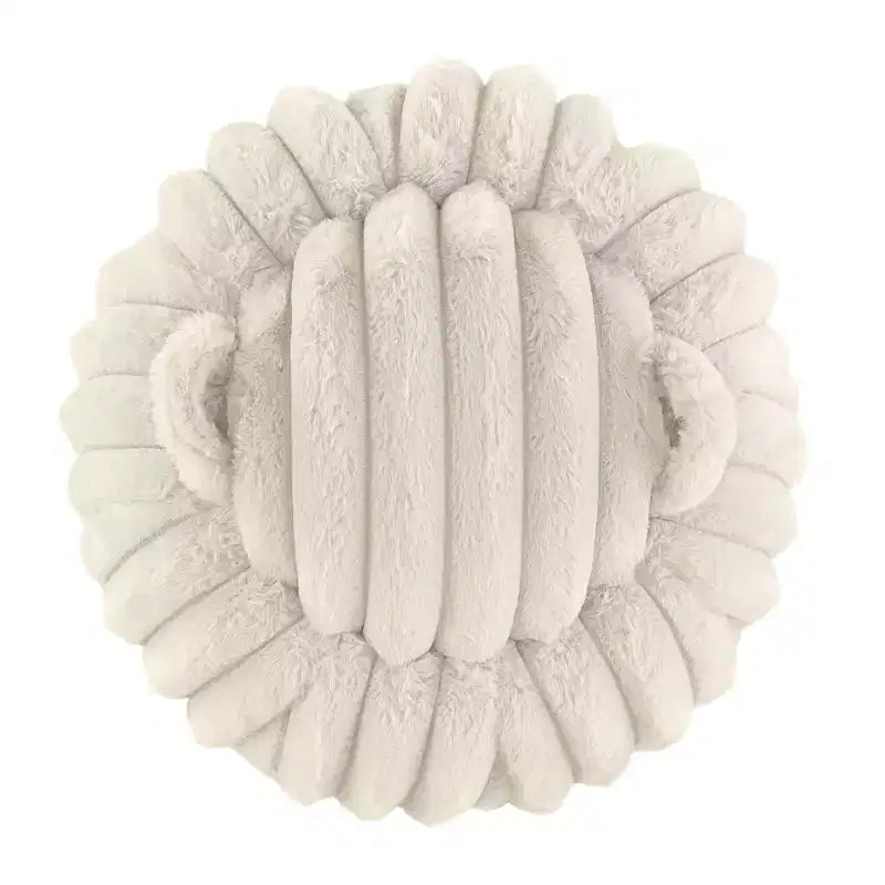 Pouf de rangement en tissu douillet Merced Plush Furry Channel - iNSPIRE Q