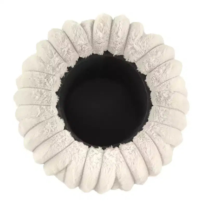Pouf de rangement en tissu douillet Merced Plush Furry Channel - iNSPIRE Q