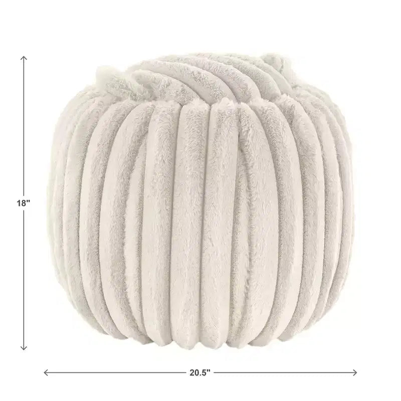Pouf de rangement en tissu douillet Merced Plush Furry Channel - iNSPIRE Q