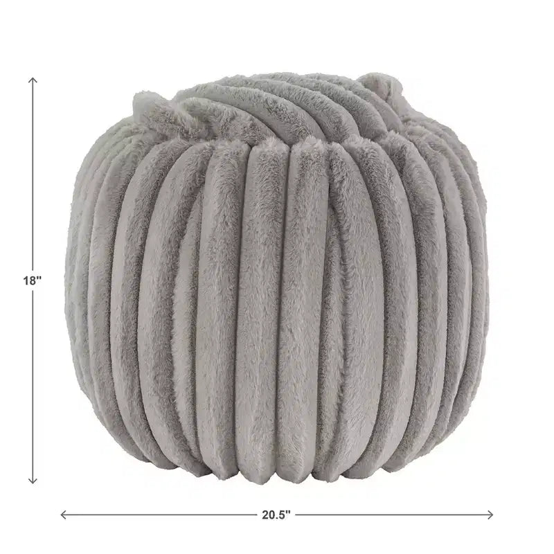 Pouf de rangement en tissu douillet Merced Plush Furry Channel - iNSPIRE Q