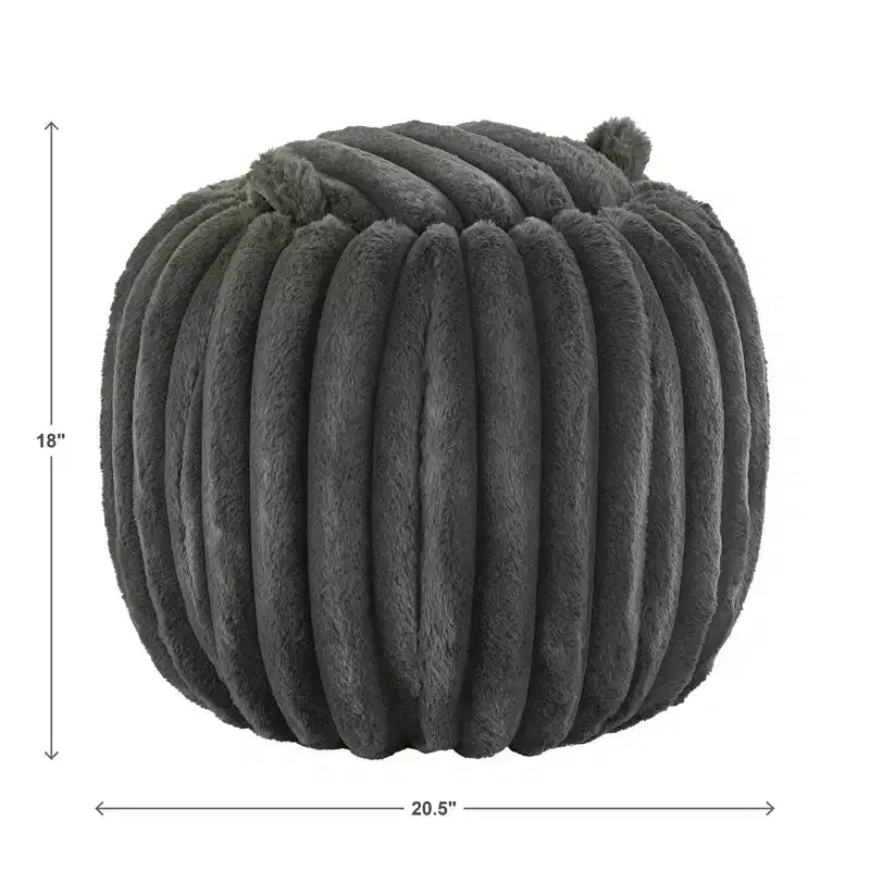 Pouf de rangement en tissu douillet Merced Plush Furry Channel - iNSPIRE Q