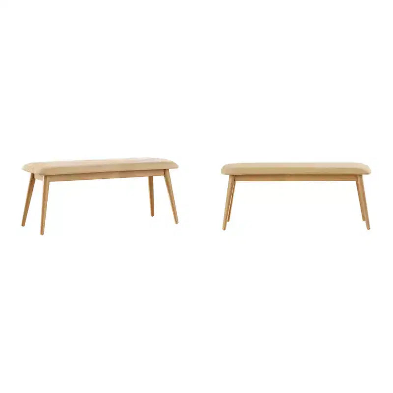 Banc de salle à manger tapissé effilé moderne du milieu du siècle Pierre - iNSPIRE Q