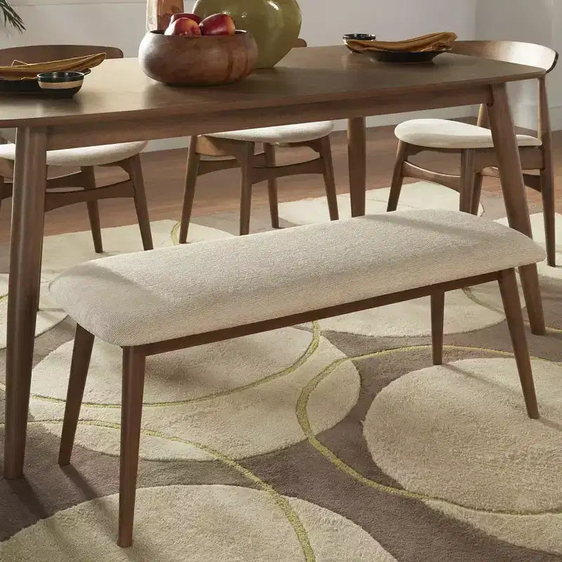 Banc de salle à manger tapissé effilé moderne du milieu du siècle Pierre - iNSPIRE Q