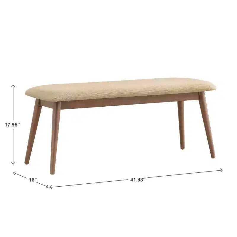 Banc de salle à manger tapissé effilé moderne du milieu du siècle Pierre - iNSPIRE Q