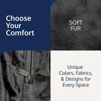 Pouf Ultimate Sack 3 pi, Fauteuil Lounger Confortable Surdimensionné d'Intérieur, Fourrure Noire