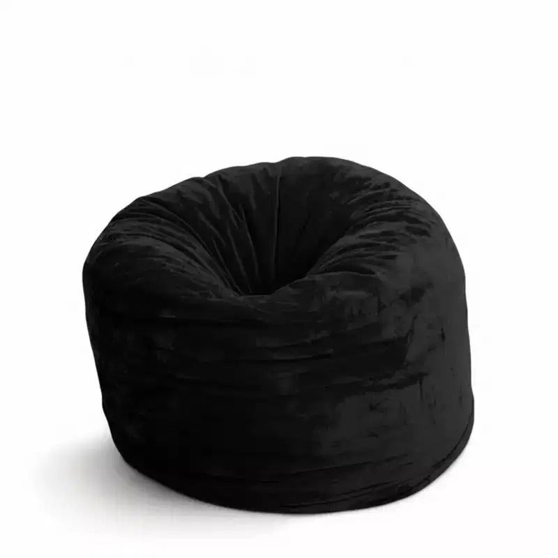 Pouf Ultimate Sack 3 pi, Fauteuil Lounger Confortable Surdimensionné d'Intérieur, Fourrure Noire