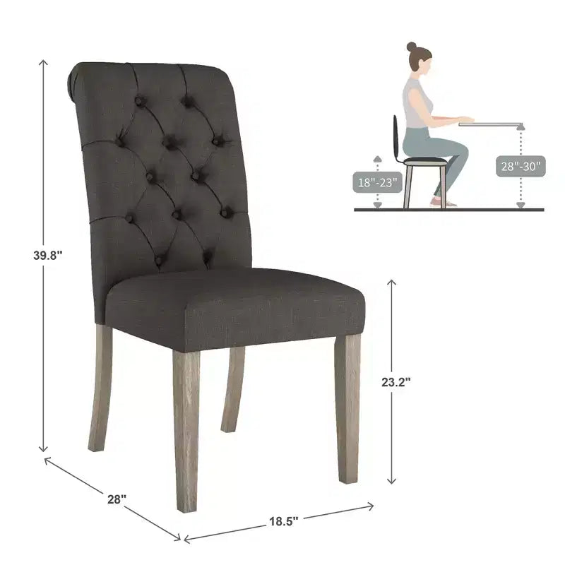 Chaises Parsons Gramercy à dossier roulé et touffeté (lot de 2) - iNSPIREQ