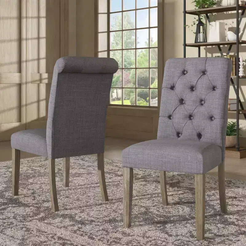 Chaises Parsons Gramercy à dossier roulé et touffeté (lot de 2) - iNSPIREQ