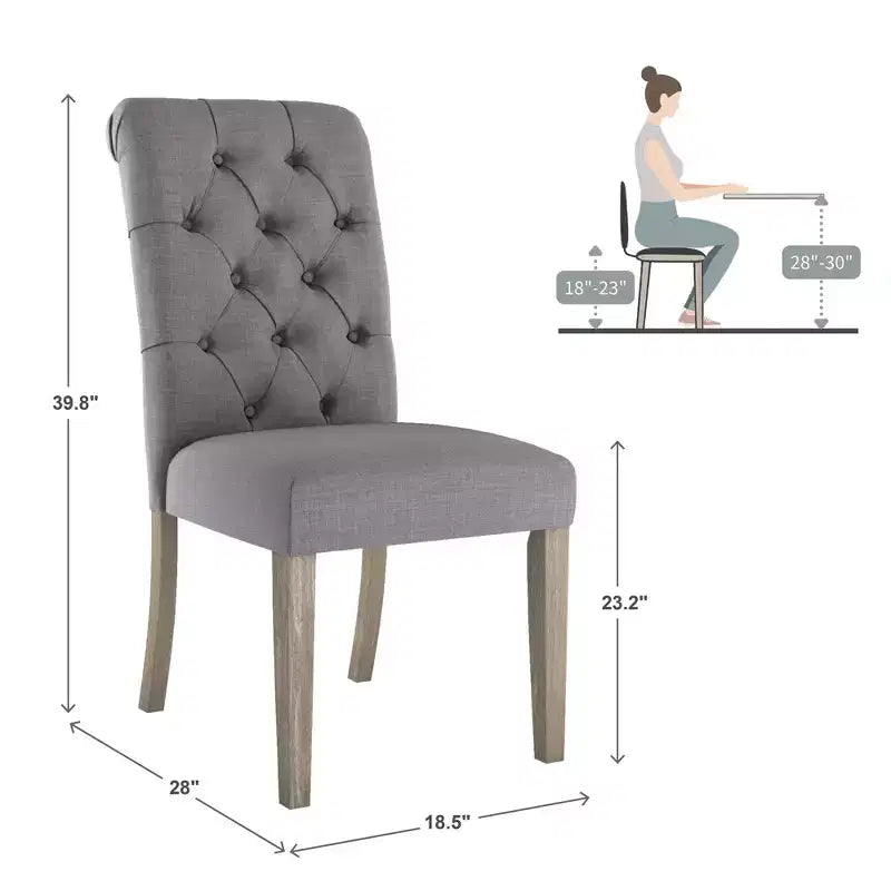 Chaises Parsons Gramercy à dossier roulé et touffeté (lot de 2) - iNSPIREQ