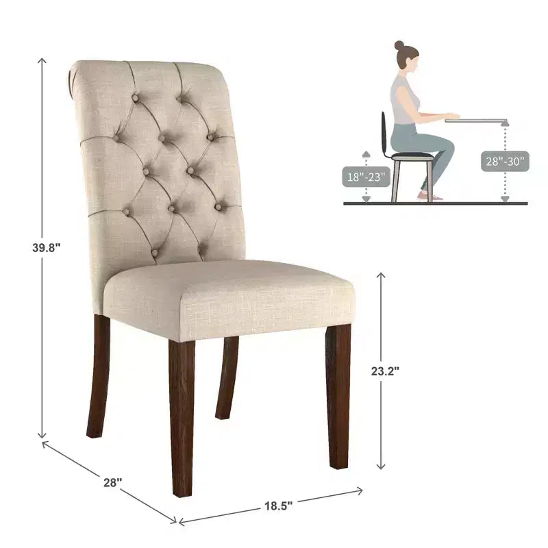 Chaises Parsons Gramercy à dossier roulé et touffeté (lot de 2) - iNSPIREQ