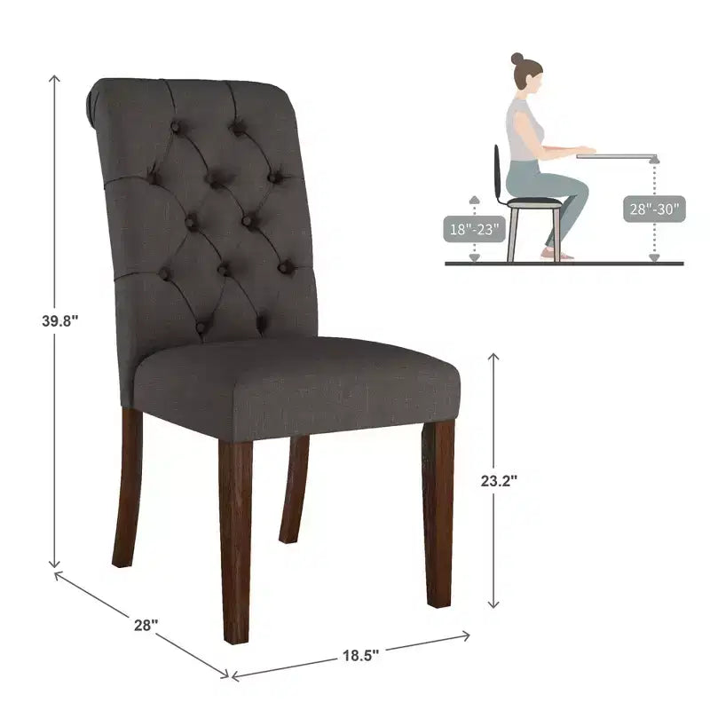 Chaises Parsons Gramercy à dossier roulé et touffeté (lot de 2) - iNSPIREQ