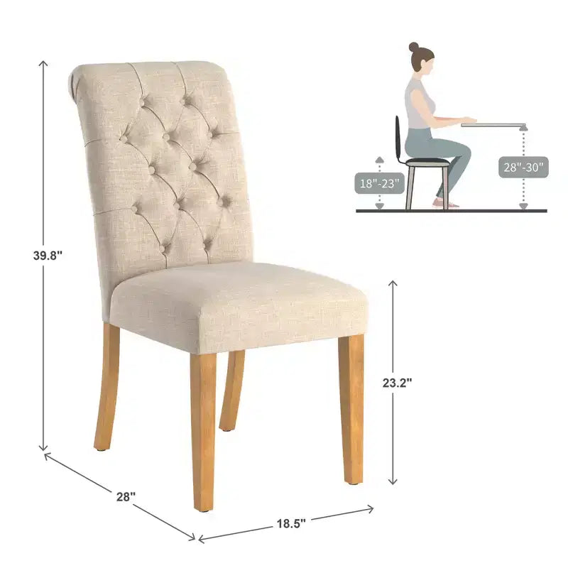 Chaises Parsons Gramercy à dossier roulé et touffeté (lot de 2) - iNSPIREQ