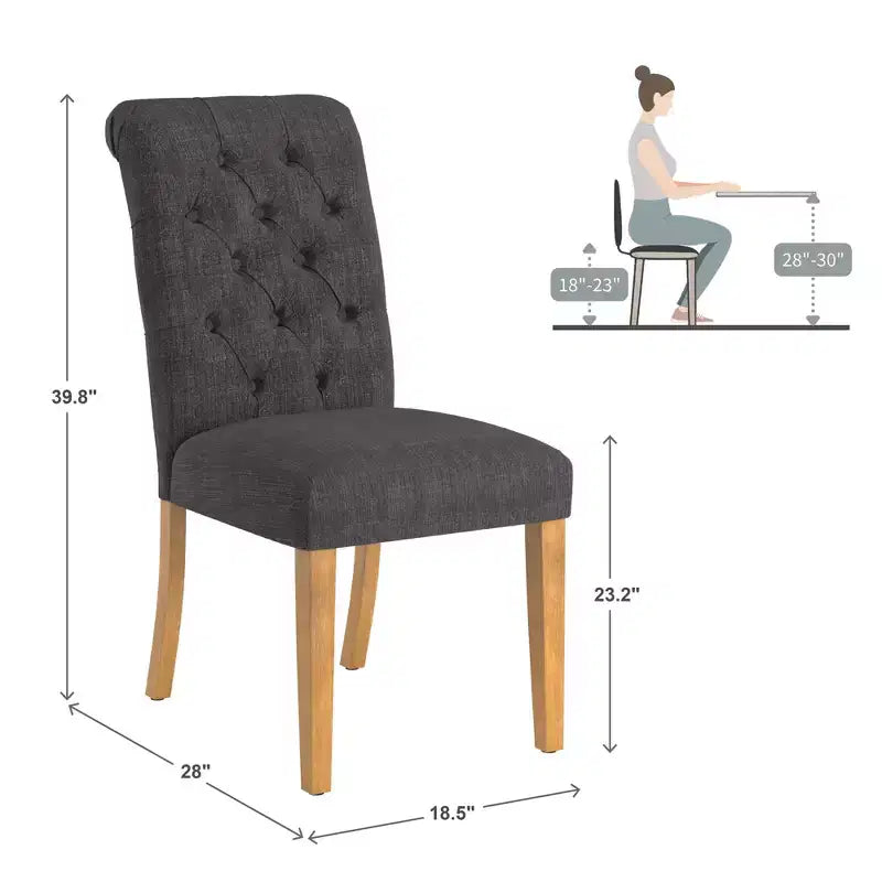 Chaises Parsons Gramercy à dossier roulé et touffeté (lot de 2) - iNSPIREQ