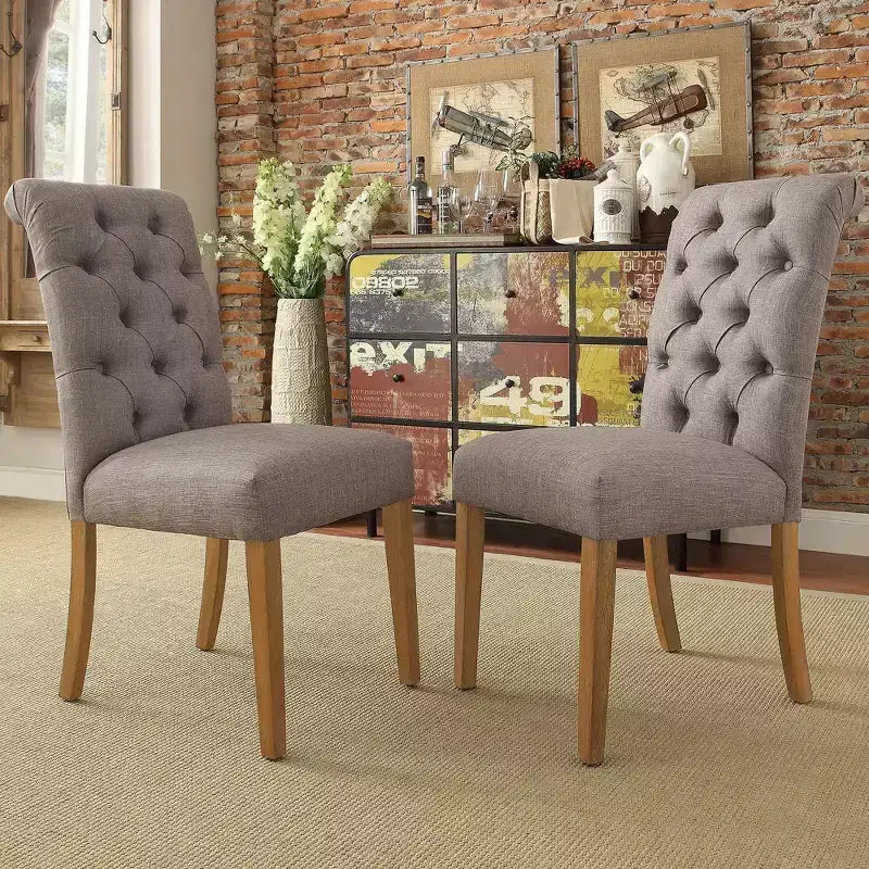 Chaises Parsons Gramercy à dossier roulé et touffeté (lot de 2) - iNSPIREQ