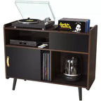 Meuble pour tourne-disque GDLF, meuble platine vinyle avec rangement pour disques, peut contenir jusqu'à 350 albums