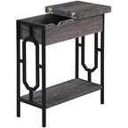 Table d'appoint rectangulaire en métal HomeStock 1 pièce