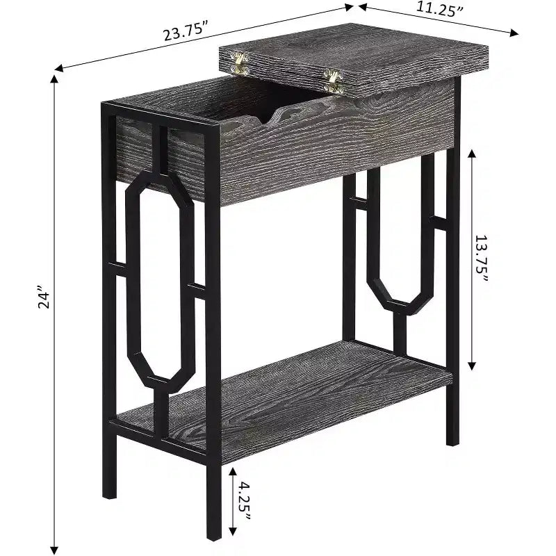 Table d'appoint rectangulaire en métal HomeStock 1 pièce