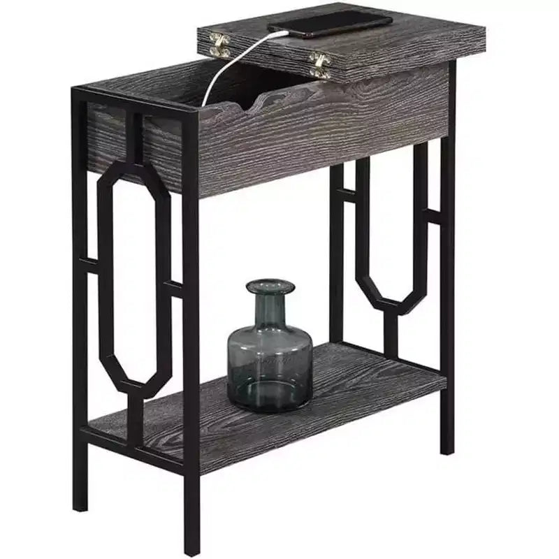 Table d'appoint rectangulaire en métal HomeStock 1 pièce