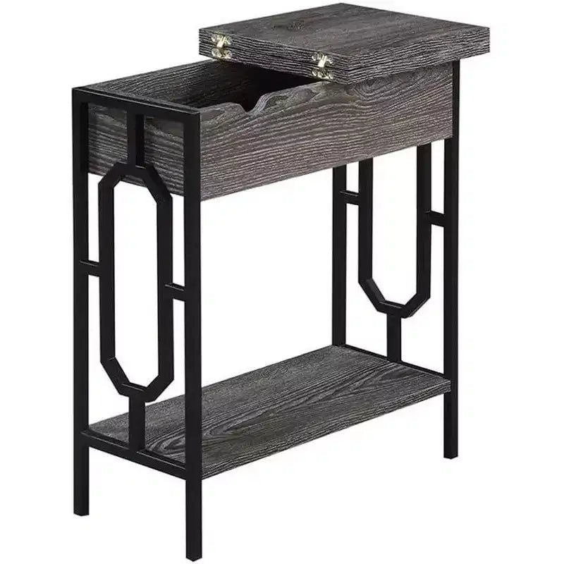 Table d'appoint rectangulaire en métal HomeStock 1 pièce
