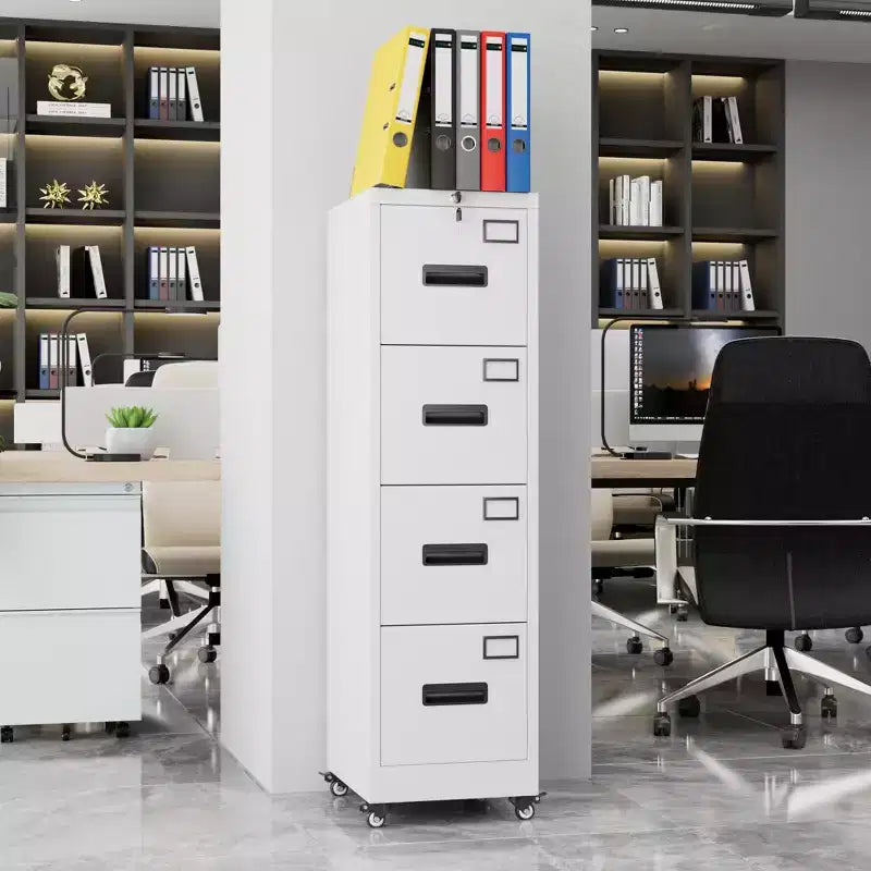File Cabinet, Storage Cabinet  4 Drawer Heavy Duty Metal Locking Filing Cabinet, Vertical Organizer for A4/Letter/Legal Paper