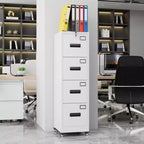File Cabinet, Storage Cabinet  4 Drawer Heavy Duty Metal Locking Filing Cabinet, Vertical Organizer for A4/Letter/Legal Paper