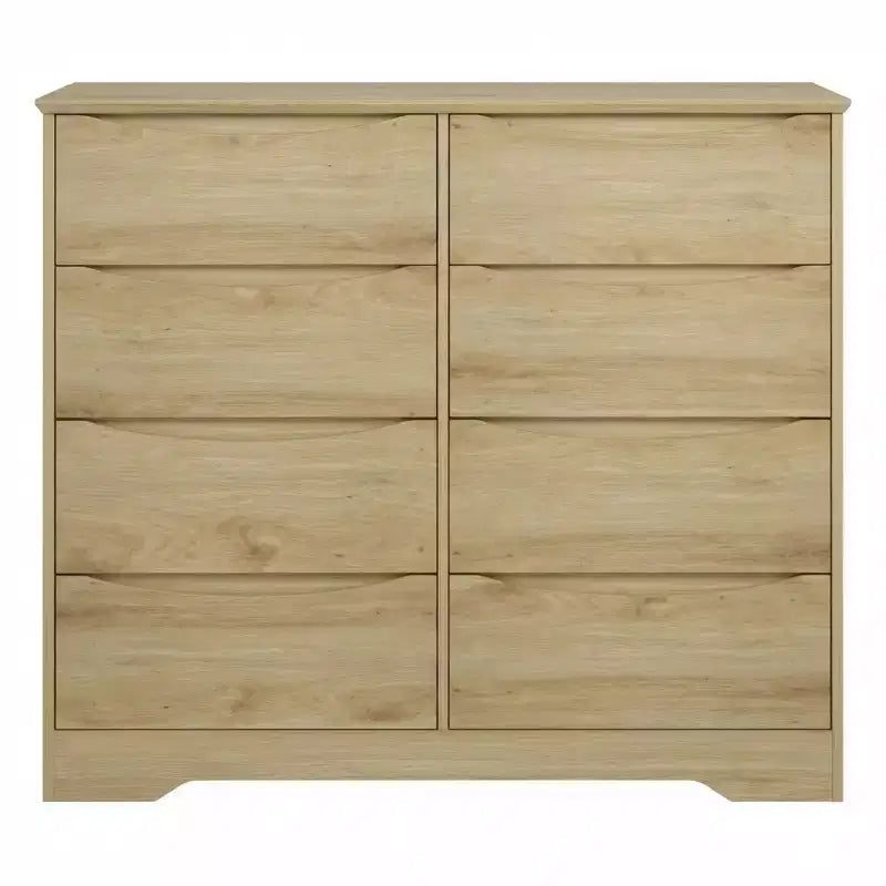 Commode en bois à 8 tiroirs, armoire moderne avec rangement profond, grande commode avec plateau large, longue commode de rangement pour chambre à coucher, salon.