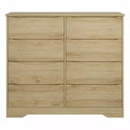 Commode en bois à 8 tiroirs, armoire moderne avec rangement profond, grande commode avec plateau large, longue commode de rangement pour chambre à coucher, salon.