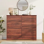 Wooden Dresser with 8 Drawers, Modern Closet with Deep Storage, Large Chest of Drawers with Wide Top, Long Storage Dresser for Bedroom, Living Room