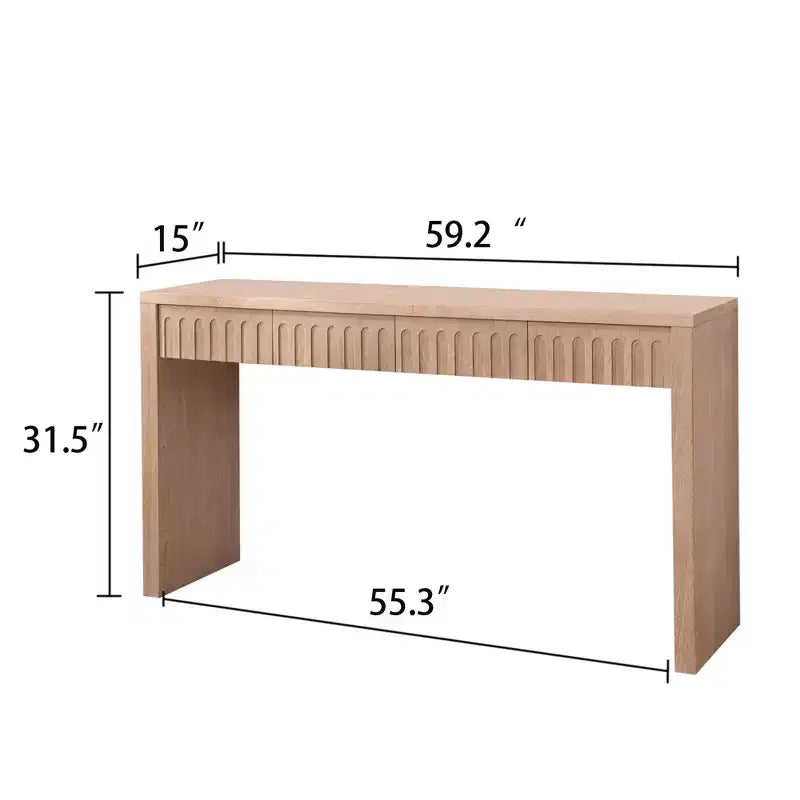 Console en bois moderne GDFStudio Camden de 59,2 pouces avec 4 tiroirs