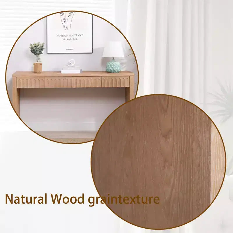 Console en bois moderne GDFStudio Camden de 59,2 pouces avec 4 tiroirs