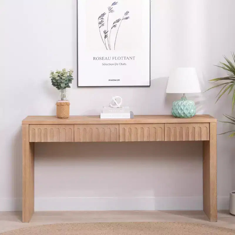 Console en bois moderne GDFStudio Camden de 59,2 pouces avec 4 tiroirs