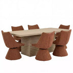 Ensemble de salle à manger moderne 7 pièces Christopher Knight Home Wichai en bois et métal avec chaises pivotantes et table rectangulaire