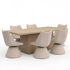Ensemble de salle à manger moderne 7 pièces Christopher Knight Home Wichai en bois et métal avec chaises pivotantes et table rectangulaire