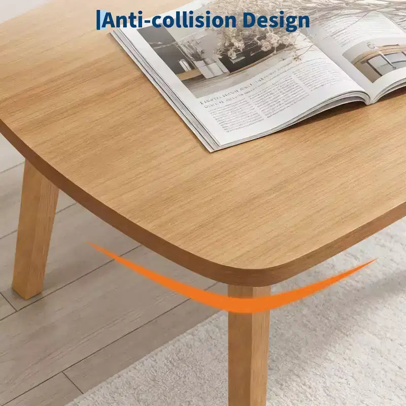 Table Basse Pliante en Bois COZONY avec Pieds Pliables, Bureau Bas pour Petits Espaces