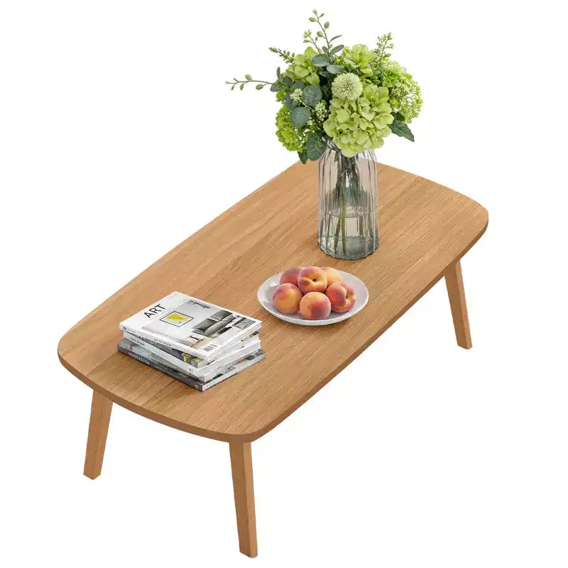 Table Basse Pliante en Bois COZONY avec Pieds Pliables, Bureau Bas pour Petits Espaces