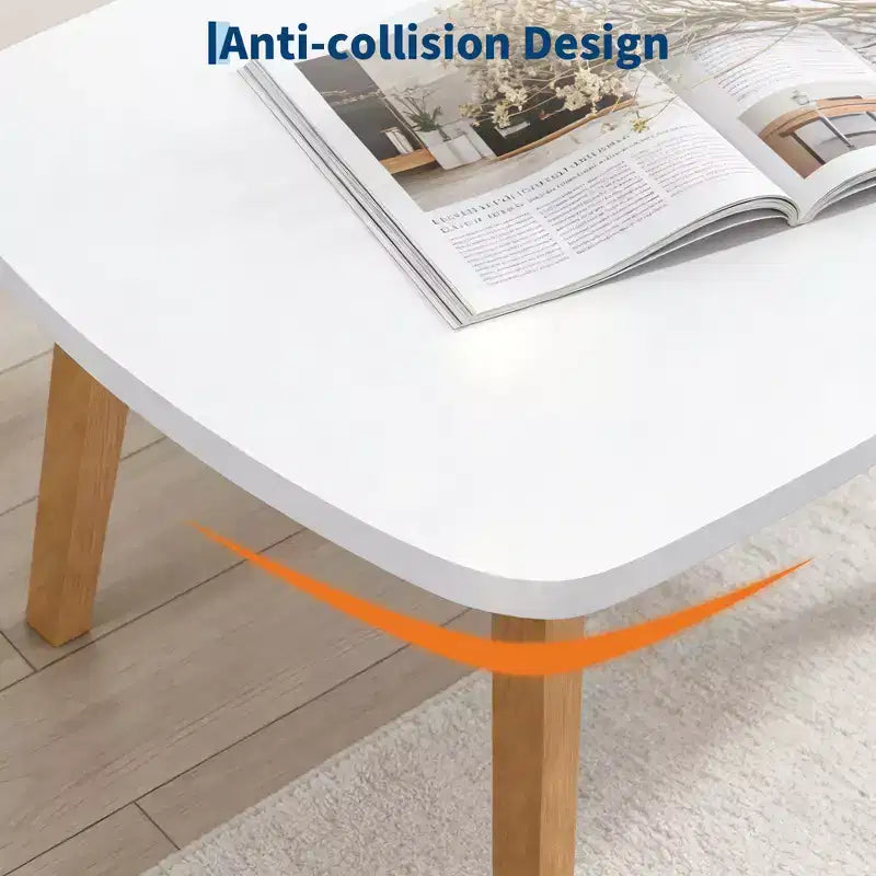 Table Basse Pliante en Bois COZONY avec Pieds Pliables, Bureau Bas pour Petits Espaces