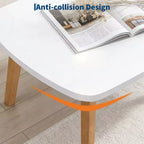 Table Basse Pliante en Bois COZONY avec Pieds Pliables, Bureau Bas pour Petits Espaces