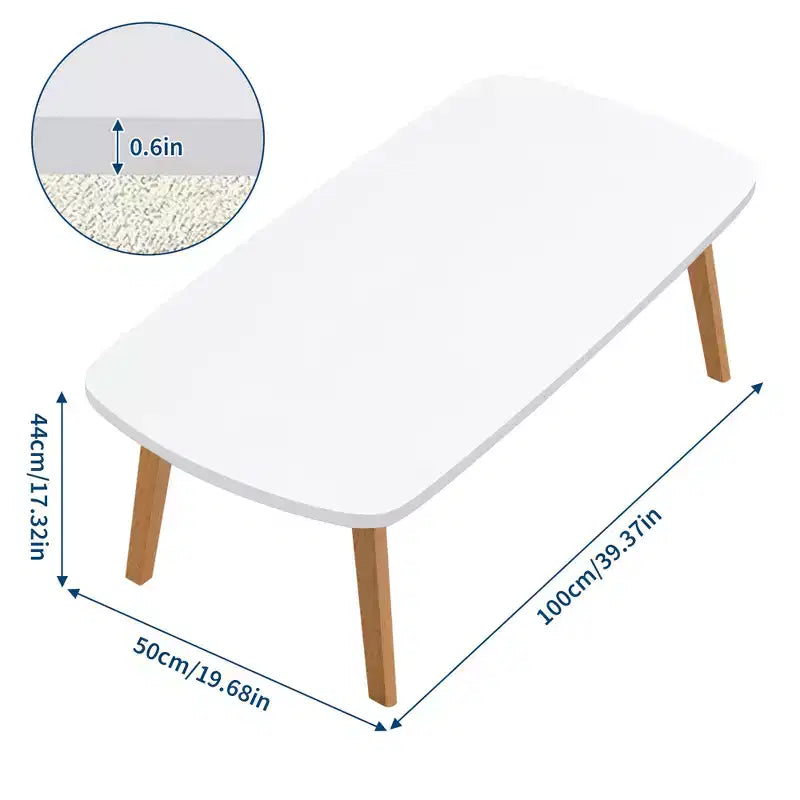 Table Basse Pliante en Bois COZONY avec Pieds Pliables, Bureau Bas pour Petits Espaces