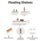 NAYSAYE Étagères Flottantes Murales en Bois avec Supports Invisibles pour Salle de Bain Chambre Salon Cuisine, Multicolore