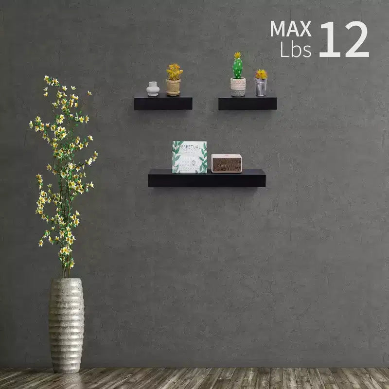 NAYSAYE Étagères Flottantes Murales en Bois avec Supports Invisibles pour Salle de Bain Chambre Salon Cuisine, Multicolore