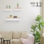 NAYSAYE Étagères Flottantes Murales en Bois avec Supports Invisibles pour Salle de Bain Chambre Salon Cuisine, Multicolore