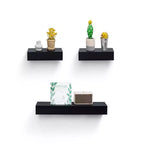 NAYSAYE Étagères Flottantes Murales en Bois avec Supports Invisibles pour Salle de Bain Chambre Salon Cuisine, Multicolore