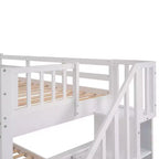 Luxystar Lit superposé jumeau sur jumeau avec 3 tiroirs et étagères pour appartement et dortoir