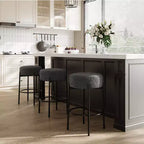 Lot de 2 tabourets de bar modernes hauteur comptoir 61 cm avec assise souple, sans dossier et pieds en métal pour îlot de cuisine, bar ou salle à manger