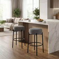 Set of 2 Modern 24 Counter Height Barstools with Soft Seat, Backless Design & Metal Legs for Kitchen Island, Bar, or Dining Room