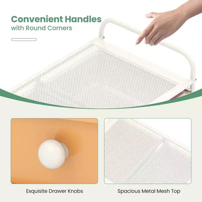 Costway Chariot de rangement roulant à 12 tiroirs amovibles avec roulettes verrouillables pour bureau Macaron Multicolore