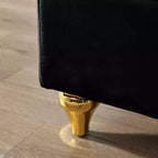 Chaise longue en velours Laurel GDFStudio avec pieds en métal et rangement