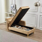 Chaise longue en velours Laurel GDFStudio avec pieds en métal et rangement