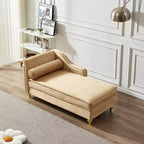 Chaise longue en velours Laurel GDFStudio avec pieds en métal et rangement