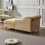 Chaise longue en velours Laurel GDFStudio avec pieds en métal et rangement